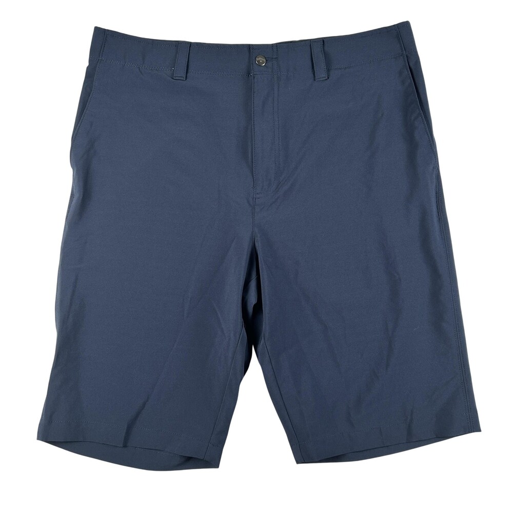 Callaway Chino Golf Shorts Mens 36 Tall Blue Stretch Microfiber 11 Inseam